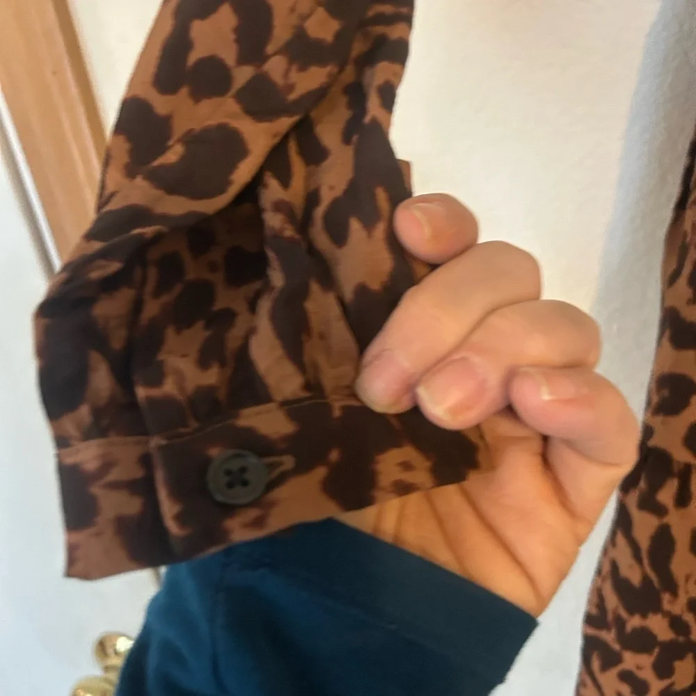 Rebecca Minkoff Brown Leopard Long Sleeve Mini Dress XS